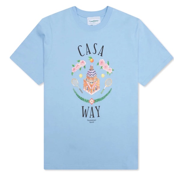 New CASABLANCACASA WAY T-SHIRT - PALE BLUE